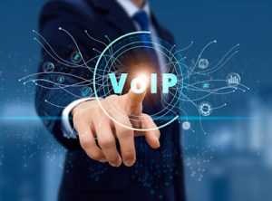 Business professional selecting VoIP technology for modern communication solutions.